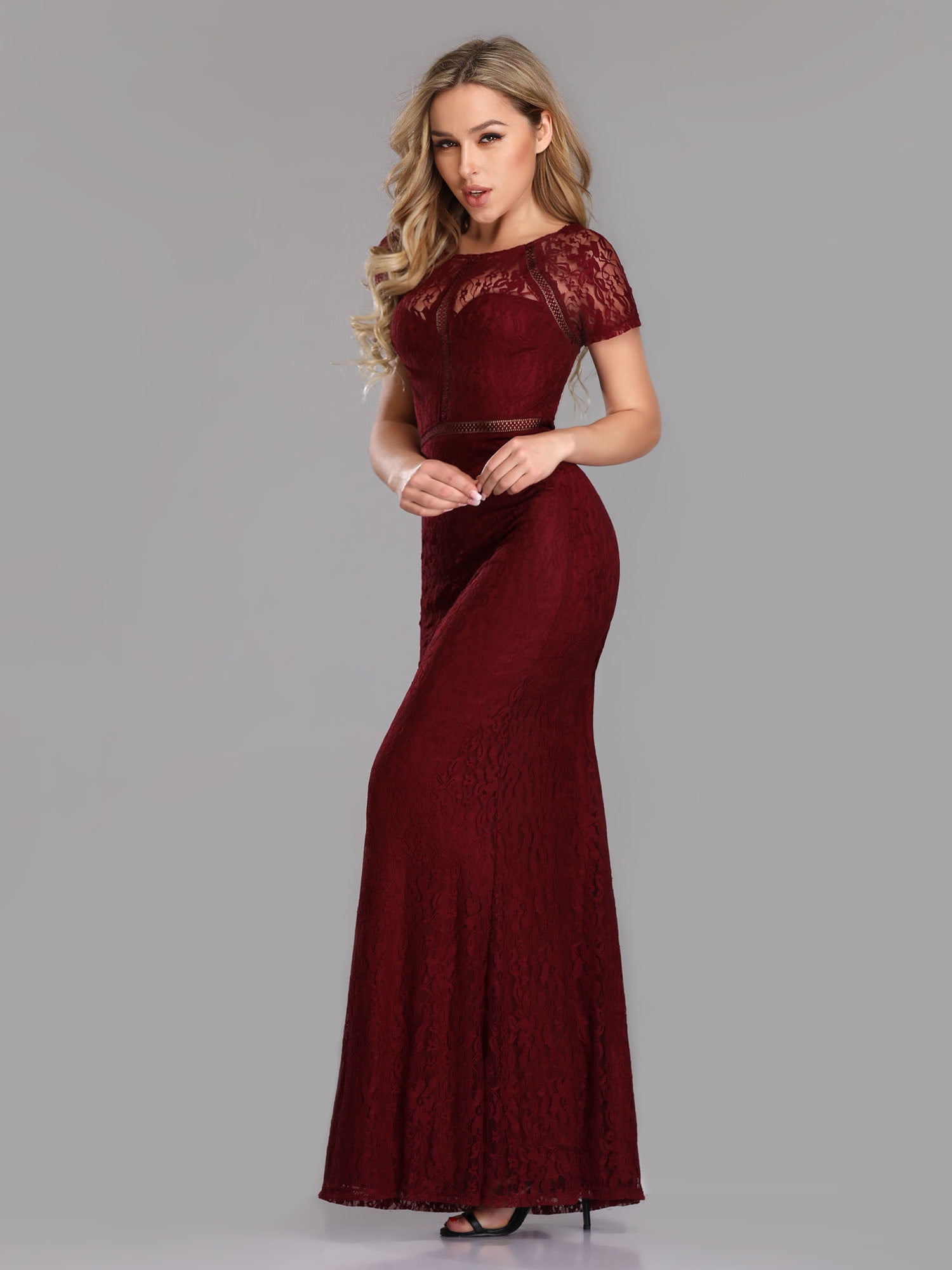 womens burgundy formal dress