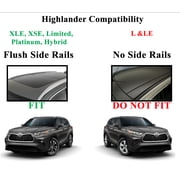 BRIGHTLINES Crossbars Roof Rack Replacement for Toyota Highlander with Flush Side Rails XLE,XSE Limited Platinum Hybrid 2020 - 2026, Black Aluminum Top Cargo Rack, Set of 2 Pieces