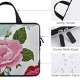 thumbnail image 3 of Werpe Pink Flowers Green Leaves Handheld Laptop Bag Diving Fabric Soft Carrying Travel Case Idea Laptop Sleeve Carrying Bag 10inch, 3 of 5