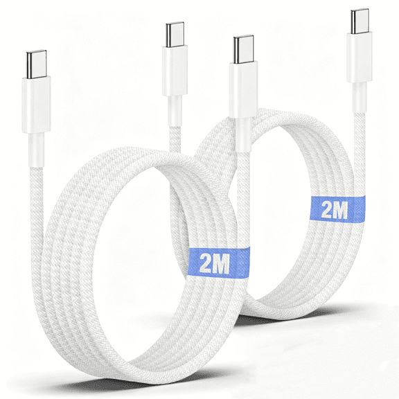 Quyaojz 2M 60W Braided USB - C to USB - C Fast - Charging Cable - Versatile for Multiple Devices   Compatible with iPhone 15 - 17 (Pro, Pro Max), MacBook, iPad Pro (5/4th Gen), iPad Air, Mini
