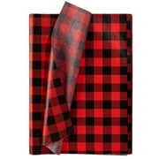 Whaline 120 Sheet PresNok Buffalo Plaid Tissue Paper Christmas Black Buffalo Check Gift Wrapping Paper Farmhouse Rustic Art Paper Crafts for DIY Gift Wrapping Christmas Holiday, 13.78" x 19.69"