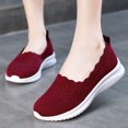 thumbnail image 1 of NKOOGH Chaussures Plates pour Femmes Chaussures Plates de Loisirs Chaussures de Voyage à Enfiler Semelle Souple Chaussures Confortables Chaussures en Cuir de Mode Sport Respirantes Coussinets Rouges, 1 of 6