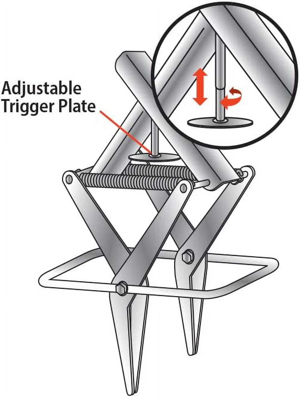 MPM Pan Pacific 131264 7 x 5.5 x 12 in. Step-N-Set Steel Trigger Plate Mole Trap, Silver