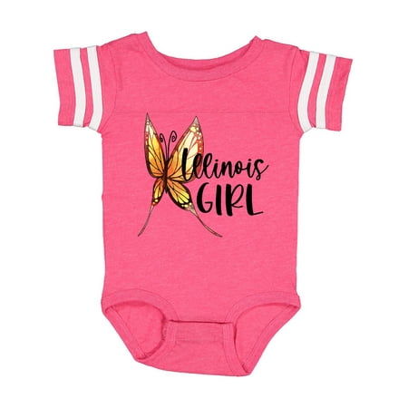 

Inktastic Illinois Girl- Butterfly Gift Baby Girl Bodysuit