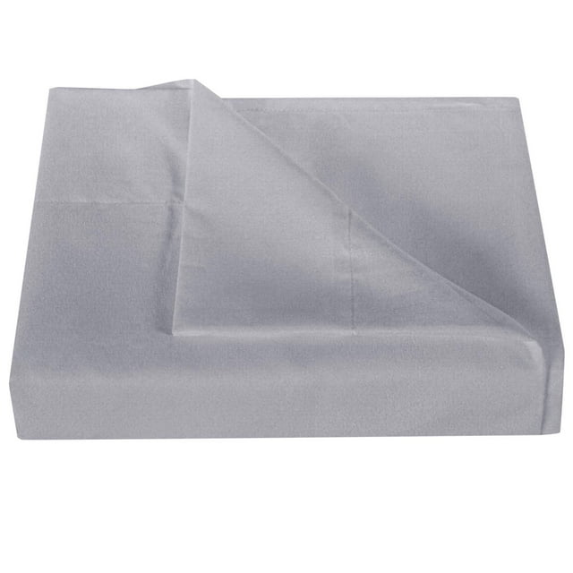 Drap Plat en Microfibre pour Rangement de Textiles de Maison, Confort de Qualité Hôtelière, Double Brossage, Résistant à la Décoloration et aux Taches - Drap du Dessus Gris