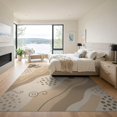 thumbnail image 3 of ODIKA 9'x12' Tan Beige Abstract Flowing Waves Handwoven Washable Area Rug Contemporary Swirl Motifs with Scattered Circle Non-Shedding, Easy Care for Master Suite, California King, Under Bed, 3 of 7