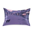 thumbnail image 7 of Yayeee Pillowcase Standard Size Set of 2 Satin Wrinkle Resistant Pillow Case, Black Cat Walking, 7 of 7
