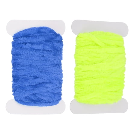 Uxcell Chenille Fly Tying Total 10 M, 2 Pack Rayon Chenille Fly Tying Materials for Making Fishing Hook, Yellow/Blue