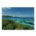 thumbnail image 1 of Coastal Cutting Board, Green Trees Clear Water Idyllic Beach Summer Vacation Tropical Seascape, Decorative Tempered Glass Cutting and Serving Board, Small Size, Blue Turquoise Green, by Ambesonne, 1 of 1