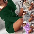 thumbnail image 6 of Aellinatey Women Long Sleeve Solid Color Sexy Off Shoulder Slim Mini Tunic Sweater Dress, 6 of 14
