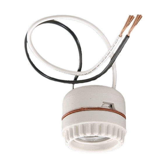B&P Lamp® 2-Piece Ring-Type Medium Base Porcelain Socket W/9" Leads