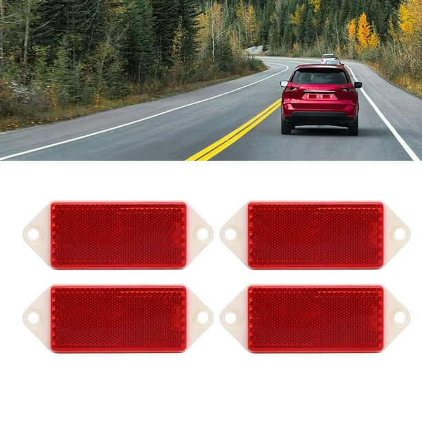 REFLICORES RECTANGEL 4PCS Postes De Seguridad Altamente Reflectantes Reflectores Mejora La Visibilidad Para La Motocicleta De Camiones De Remolque Con Fácil Instalación Para La