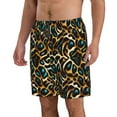 thumbnail image 2 of Salouo Teal Leopard Pattern Swim Trunks for Men,Men's Hawaiian Bathing Suit Swimsuits Quick Dry Swimming Board Shorts Beach Shorts with Pockets-Medium, 2 of 6