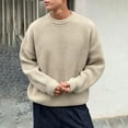 thumbnail image 4 of Betivan Mens Fall Winter Sweater Crewneck Knit Sweaters Casual Waffle Pullover Warm Loose Fit Top for Outdoor/Daily/Casual/Holiday, 4 of 6