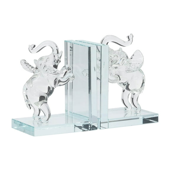 Sagebrook Home Crystal, Set of 2 5"h Elephant Bookends