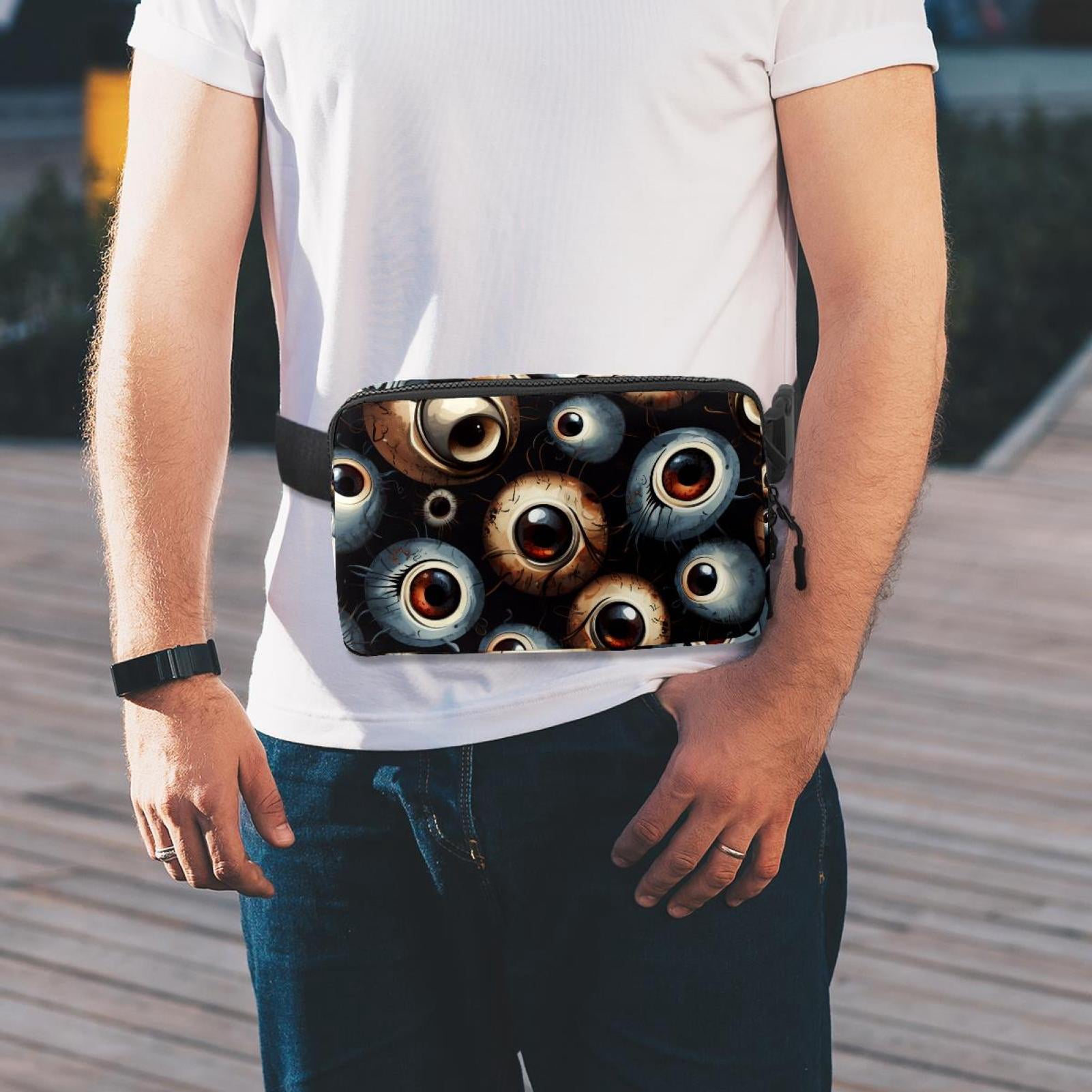Halloween eyeballs Lightweight Adjustable Running Belt Bag Fanny Pack Waist Pack with Extension Strap Unisex