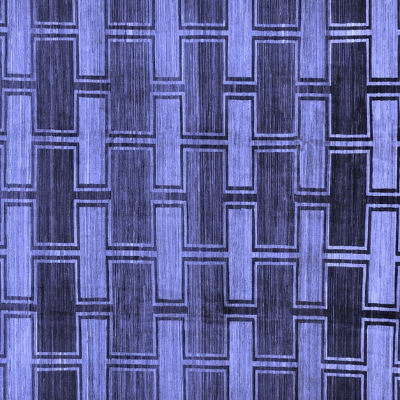 Ahgly Company Indoor Square Abstract Blue Modern Area Rugs, 8' Square