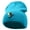 Aqua, variant on Sitting Raven Embroidered 8 Inch Knitted Short Beanie - Aqua OSFM