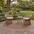 thumbnail image 3 of Safavieh Courtyard Regent Oriental Indoor/Outdoor Area Rug, Brown/Natural, 5'3" x 5'3" Round, 3 of 9