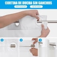 thumbnail image 3 of Cortina de Baño sin Gancho con Forro a Presión, de Tela Gofre, Doble Capa, Impermeable y Lavable, Cortina Regadera Antimoho para Hogar, Baño (Blanco), 3 of 4