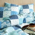 thumbnail image 4 of Exclusivo Mezcla 3-Piece Patchwork King Size Comforter Set, Microfiber Bedding Down Alternative Comforter for All Seasons with 2 Pillow Shams, Navy Blue, 4 of 8