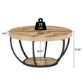 thumbnail image 5 of Barara King Wooden Coffee Table, 2-Tier Round Central Cocktail Table with Shelves,Natural, 5 of 5