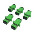 thumbnail image 1 of Cerrxian Sc Adaptador De Fibra Óptica Monomodo Sc Hembra A Sc Hembra Apc Simplex Acoplador De Fibra Óptica Monomodo Adaptador De Conector De Internet De Red Con Panel De Montaje (Verde, Paquete De 5), 1 of 5