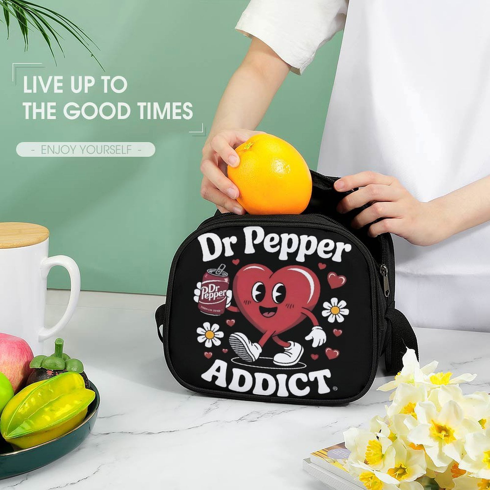 Dr.Pepper Cartoon Lunch Bags Are Suitable For Work Travel And Outdoor Activities One size