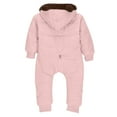 thumbnail image 4 of IVEYRTF Childrens Winter Hooded Jumpsuit Bear Suit Warm Jacket for Boys Soft Comfortable Long Sleeve Zipper Closure Elastic Waist Outdoor Sports Casual Daily Wear Romper(Pink,3 Years), 4 of 6