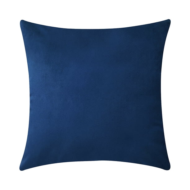 Pillowslip Funda de almohada de terciopelo cuadrado Funda de almohada de color sólido Decoración de sofá Funda de almohada, Azul oscuro Inevent HA003042-04
