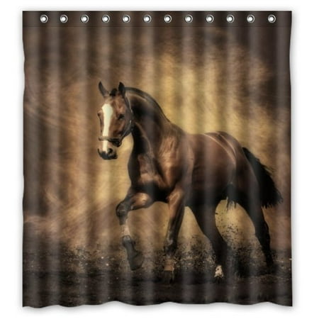 Greendecor River Horse Trend Waterproof Shower Curtain Set With Greendecor River Horse Trend Waterproof Shower Curtain Set With Hooks Bathroom Accessories Size 66x72 Inches