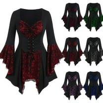 Jsaierl Halloween Costumes for Women Vintage Medieval Elegant Goth Plus Size Dresses Adult Costumes Party Steampunk Ball Gown Renaissance Dress