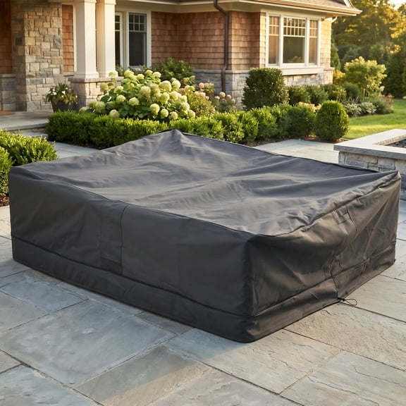 GDF Studio Nesmith Outdoor Waterproof Fabric Chat Set Cover, Gray