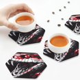 thumbnail image 7 of Pofeuu Fierce Red Viper Graphic Art Print Leather Coasters Set of 6, Round Cups Mugs Mat Pad for Home Kitchen Heat Resistant Drink Coasters,Hexagon, 7 of 7