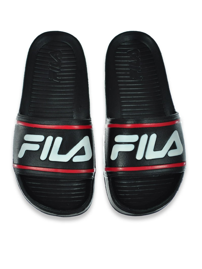 Wauw Wereldwijd Hol Fila Boys' Sleek Slide Sandals - black multi, 1 youth - Walmart.com
