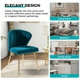 thumbnail image 2 of Home Velvet Dining Chairs Set of 2 Upholstered Wingback Accent Side Chairs Metal Legs Living Room Kitchen Teal, 2 of 8
