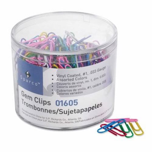 2 500/Box AST 01605 Business Source Paper Clips .033 Gauge Vinyl Coated Size No 