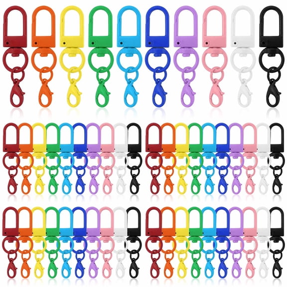 Keychain Rings,Snap Hook Keychains,50Pcs Keyrings,DIY Keychains,Lobster Keychain Clip Hooks for Keys