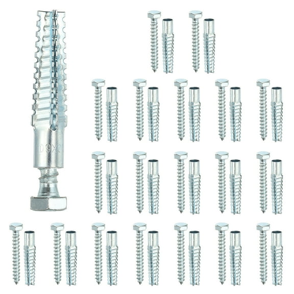 Uxcell 20 Pcs Drywall Hollow Wall Anchors with Screws, 2.48 x 0.31'' Heavy Duty Steel Wall Anchors Kit, Dry Wall Anchors for Concrete Wall Plaster Wall, Silver