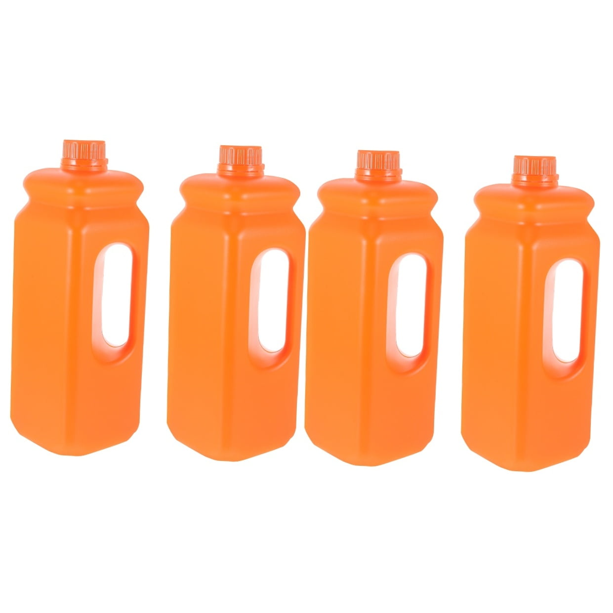 Luxshiny Orange 2.5 Gallon Jug with Ergonomic Handle Reusable and 4Pcs