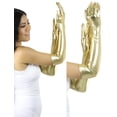 thumbnail image 3 of ToBeInStyle Women's Extra Long Metallic Gloves - Gold, 3 of 4