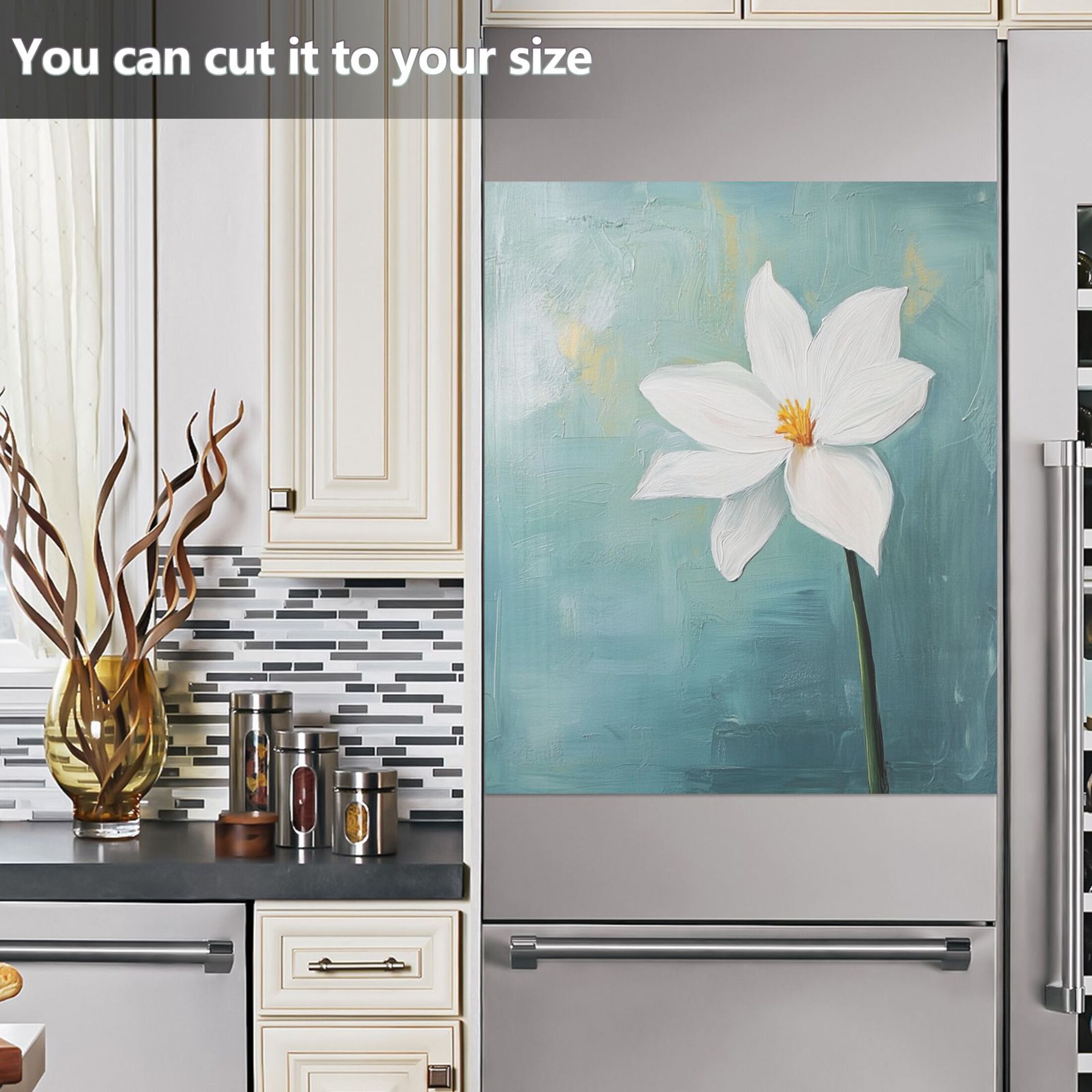 Dishwasher Magnetic Sticker 23x26 Inch Refrigerator Magnetic Sticker Washing Machine Magnetic Sticker Kitchen Panel Magnetic Sticker Home Decor Super Cool Big Flowers