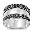 thumbnail image 1 of Bali Rope Wide Thumb Ring .925 Sterling Silver Band Jewelry Female Male Unisex Size 12, 1 of 4