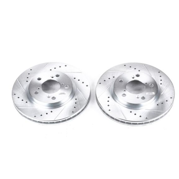 Power Stop Front Pair of Drilled and Slotted Brake Rotors JBR989XPR Fits 2007 Honda Odyssey