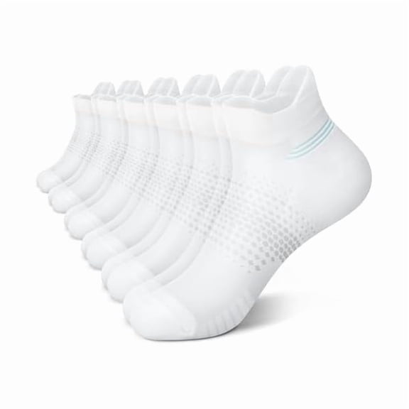 Eryueer Ankle Compression Socks for Women 6 Pairs, Running Socks with Heel Tab, Cushioned Low Cut Athletic Socks