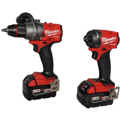 Milwaukee 3697-22 M18 FUEL 18V Brushless Cordless 2-Tool Combo Kit – Hammer Drill & Impact Driver with (2) 5.0Ah Batteries, Charger & Case