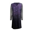 thumbnail image 4 of EQWLJWE Robe pour Femmes à Paillettes Décontractée Manches Longues en Maille Gaze Imprimée Col en V Ample Mi-Longue Mini Robe, 4 of 5