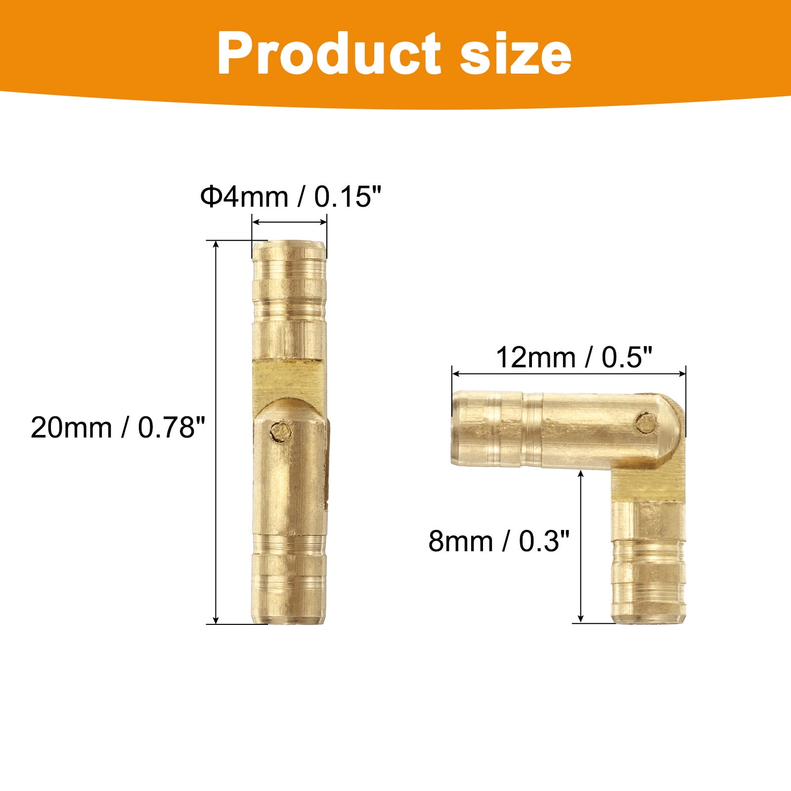 Unique Bargains Invisible Barrel Hinges Brass Concealed Hidden Barrel Hinge 4x20mm Gold