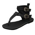 thumbnail image 6 of Dakaela Sandals for Women Dressy Summer Thong Flip Flops Ankle Strap Beach Walking Flat Shoes Black 6.5, 6 of 7