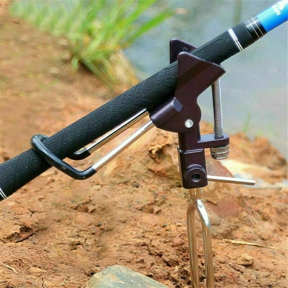 Stainless Steel Fishing Rod Holder Stand | Adjustable Bracket | Aluminum Alloy Galvanized Metal | 37cm Length | Non-Slip Durable | 360° Rotation | Outdoor Fishing Accessory